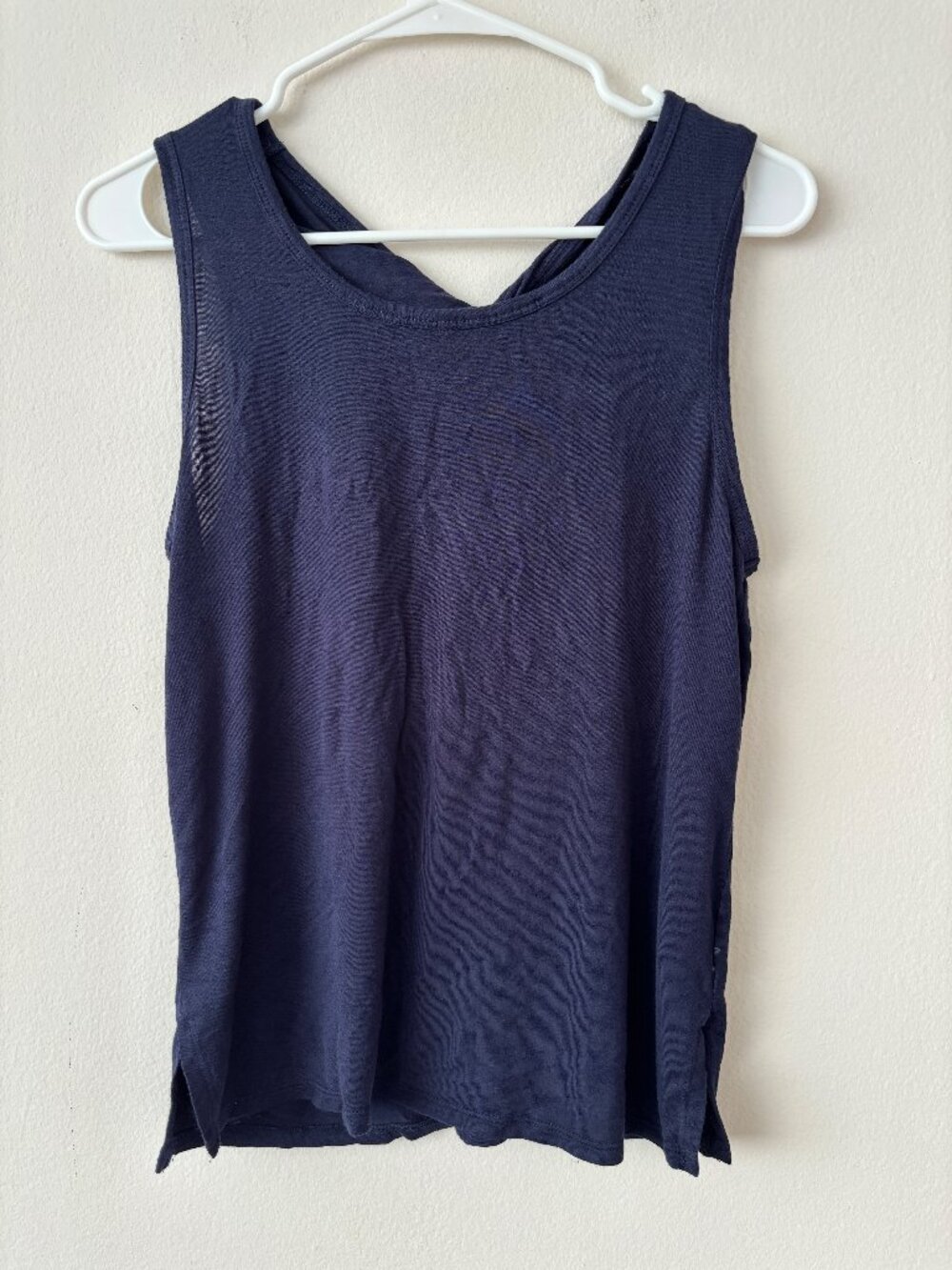 H by Bordeaux Navy Twist Back Tank - Size XS